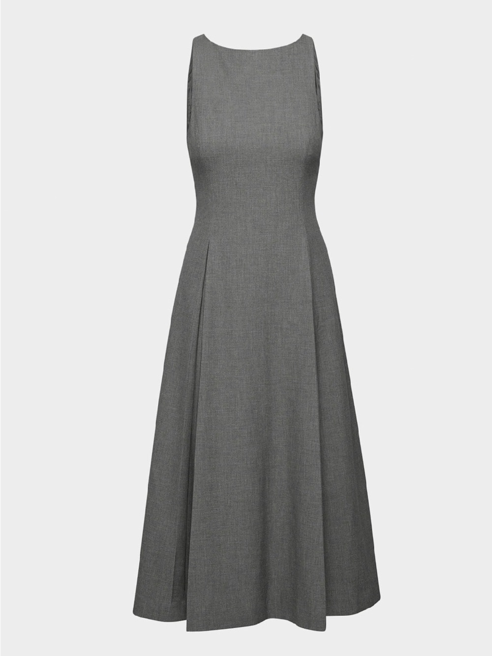 Babaton Gardenia Heather  Charcoal Sleeveless Boatneck Midi Dress 10 - Picture 7 of 15
